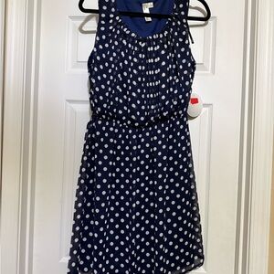 Emma & Michele Navy and White Polka Dot Dress